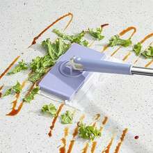 2026 Automatic Cloth Changing Mini Mop Portable Flat Dust Mop With Rotating Heads Hands-Free Mini Mop Hardwood Floor Mop With 2 Towel - A - Xem 3