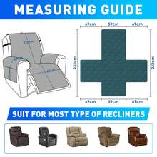 YSTYLE Funda grande para sillón reclinable relajante de una plaza, impermeable, universal, con bolsillos laterales - Verde Oscuro - Ver 3