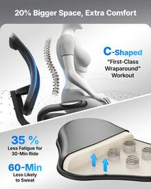 MERACH Recumbent Exercise Bikes For Home, Light Commercial High-End Recumbent Bike For Seniors Adults, Magnetic Recumbent Exercise Bike With Smart Bluetooth And Exclusive App, LCD, Heart Rate Handle - 黑色 - 查看 5