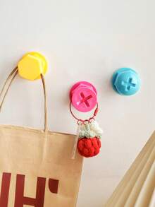 3 piezas Ganchos de tornillo multicolor, Ganchos colgantes DIY, Ganchos adhesivos sin taladro, Adecuados para manijas de inodoro, tapas de inodoro (para uñas largas), Aplicable a puertas, paredes, baños, inodoros - Multicolor - Ver 7