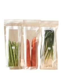 Food Storage Freezer Bag, Long Strip Moisture-Proof Seal Bag, Thickened Double-Grip Sealing Bag With Closure - Multicolor - View 5