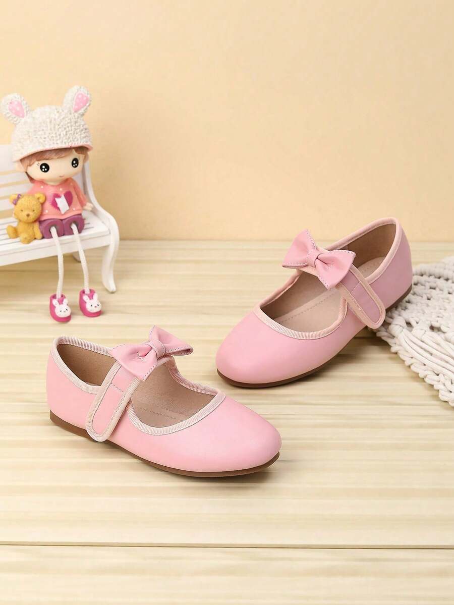 Zapatos decorados con lazos lindos para niña, adecuados para otoño/invierno - Rosa - View 1