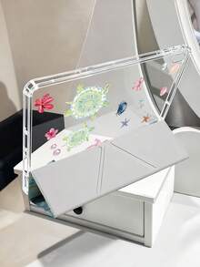 Marine Elements, Sea Turtles, Shells, Hibiscus Flowers Tablet Case Compatible With IPad Air 11-Inch M3 2025 / M2 2024, IPad Air 5th Generation 2022 , IPad (A16) 11 Inch 11th Generation 2025,Compatible With Samsung Galaxy Tab,Kindle Paperwhite 12th Gen 2024, Clear Back ,Fashion Pattern Protective Case,Automatic Sleep And Wake-Up Function, Airbag Protection, Suitable For Gifts And Office Use - Multicolor - View 6