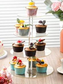 Multi-Tier Acrylic Cake Display Stand, Dessert Food Stand For Wedding, Birthday Party - Clear - View 5