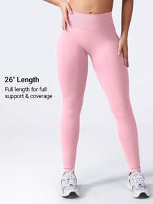 VOYJOY Eileen Hidden Scrunch Butt Workout Leggings For Women Lifting Seamless Mid Low Waist 25" Gym Fitness Yoga Pants With Tummy Control Fall Clothes For Women Winter  Black Leggings - 粉色 - 查看 2