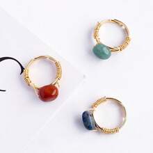 1PC Natural Crystal Amethyst Small Ball Ring Quartz Minerals Jewelry Quartz Women Fashion Ring Reiki Healing Jewelry Mother's Day Gift - Ring - View 7