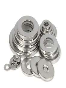 1 Box Of Flat Washers, Screws And Bolts With Flat Washers, 100pcs/200pcs Metal Washer Set, Suitable For Various Small, Medium And Large Hardware Washers In Home And Industry - A - View 7