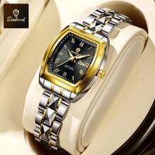 SANDA Reloj de pulsera de lujo para mujer de marca B355, resistente al agua hasta 30M, con fecha del día de la semana, estilo de negocios y casual, para deporte - Negro - Ver 10