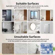 2pcs Shower Curtain Rod Hooks, Expandable Rod Brackets, Adhesive No-Drill Window Curtain Rod Holders, Horizontal Rod Curtain Hanging Brackets, Clip Hooks Accessories Bathroom Decor - Multicolor - View 3