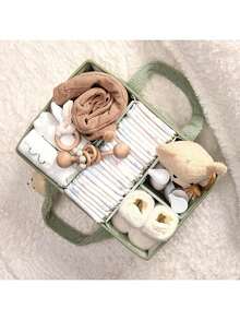 Baby Diaper Caddy Storage Organizer Personalized Mom's Bag - Newborn Baby Essential - Baby Shower Basket Gift Novice Mother Gifts - Pink - View 4