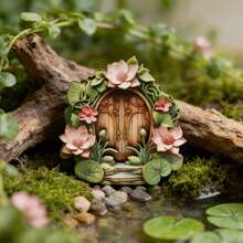 1.0cm Thick Mini Fairy Door Decor, Garden Micro Landscape Decoration, Fairy Door Shaped Tabletop & Potted Plant Scene Accessory, Farmhouse Style Decor, Outdoor & Garden Decoration, Gardening Ornament (Double-Layer Craft) - JLM043 - View 10