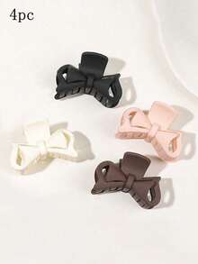 4/5/6/8pcs Minimalist Small Size Hair Claws With Bow Design Claw Clips Hair Clips Hair Jaw Clip Hair Clamps Hair Clutch Hair Catcher Clip Fall Winter Hair Accessories For Women For Vacation Outfits Woman - Multicolor - View 8