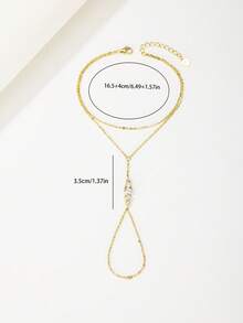 1pc Luxury European & American Design Exquisite S925 Sterling Silver Zirconia Inlaid Finger & Back Hand Chain, Suitable For Women's Daily, Date, Vacation, Wedding, Party Wear, Holiday Gift - Multicolor - View 12