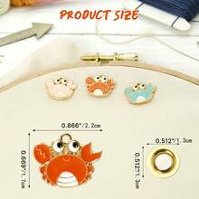 GIURKUU 3pcs Animal Pattern Magnetic Needle Minder, Cute & Fun Design, Suitable For Cross Stitch, Embroidery, Sewing Needle Craft Organizer - 3 Crabs - View 3