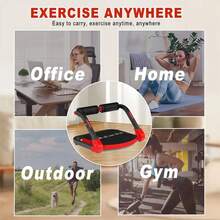 LIPETY Multi-Functional Ab Trainer, Mini Home Sit-Up Assistant, Portable Lazy Fitness Equipment For Abdominal Workout - 紅色 - 查看 7