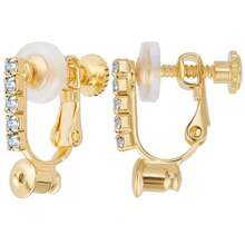 KMEOSCH Clip-On Earring Converter 18K Golden Plated Crystal Rhinestone Screw Non Pierced Clip-On Earring Findings Components With Earring Pads For DIY Earring Making - Diamond Ear Clips - View 8