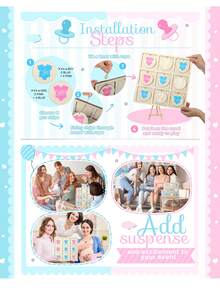 13件套性别揭晓游戏棋盘游戏,包含10个游戏棋子、1卷绳子、1个支架,趣味迎婴派对用品(男孩或女孩皆可),桌面装饰(T恤) - 彩色 - 查看 4