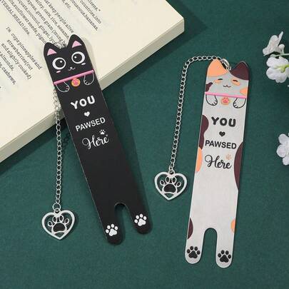 Fun And Cute Cat-Shaped Stainless Steel Bookmarks, Cute Cat-Themed Reading Marker Bookmarks, Book Reading Decoration Bookmarks, Suitable As Holiday Gifts For Cat Lovers, Book Fans, And Readers