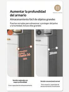 Gabinete De Cocina Bufetera Mueble Para Sala 170x36x120cm - Marrón - Ver 9