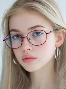 1 Pair Unisex Fashion Artistic Flat Glasses - Rose Red - View 1