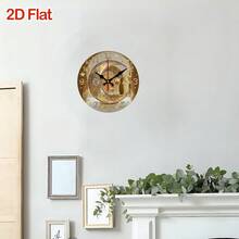 1pc 2D Flat Wall-Mounted Clock Decoration, 10inch Islamic Arabic Silent Wall Clock - Moon And Lantern, White Wooden Coated Round Clock, Gold Hands And Black Arabic Numerals Wooden Round Wall-Mounted Clock, Wooden Round Decorative Clock With Numerical Display, Suitable For Home Decoration, Holiday Gift (Batteries Not Included),Wall Decor,Room Decor,Home Deocr,Reloj De Pared - Multicolor/10in/25cm - View 7