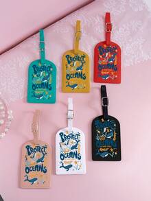 1 Stück leichter und strapazierfähiger PU Gepäckanhänger, geeignet für Reisekoffer, Rucksack, Kreuzfahrttasche, Rucksack-Zubehör, ideal für Bordkarten, unverzichtbar für Herbstreisen und die Rückkehr zur Schule - Muster E - Übersicht 5