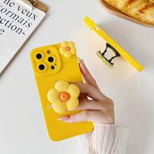 Daisy Flower Stand Soft Phone Case Compatible With Apple Devices - Yellow - View 2
