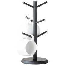 Soporte para tazas con 6 gancos para tazas soporte para tazas de cafe de 35 x 6 pulgadas con ba reente de bau soporte de exibicion para tazas y platillos para restaurantes y oficinas - Negro - Ver 1