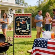 1776-2026 USA 250th Anniversary Garden Flag Commemorative Double-Sided Printed Outdoor Flag Spring Revival, 30 X 45cm - 花園旗幟 - 查看 5