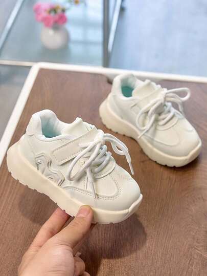 1双幼儿/儿童男女通用真皮运动鞋，防踢婴儿鞋，学步鞋，时尚休闲运动鞋，软底防滑透气校园户外跑步徒步鞋，适合春、夏、秋季穿着