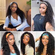 Wet Wavy Headband Wig, Curly Wave Synthetic Heatproof Long Wig With Headband, Suitable For Daily Wear And Parties - Black - View 5