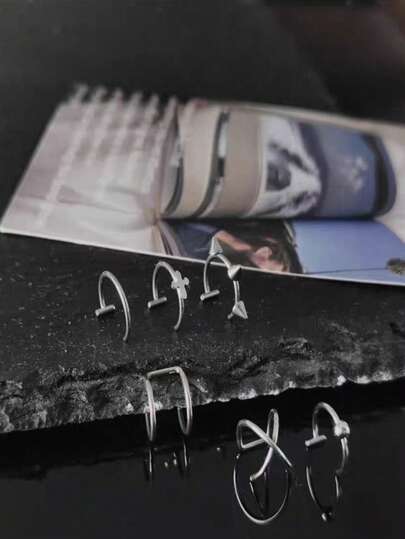 1 pieza Aro falso de acero inoxidable para la nariz, anillo de septum, clip C, arete de labio, piercing falso de nariz, joyería corporal para mujeres sin perforación, regalos para novias, amigas, padres, regalos de joyería de perforación