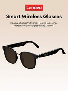 Lenovo 联想GS106复古蓝牙眼镜，蓝牙6.0开放式设计，超长续航，灵敏触控，轻巧舒适，适合户外、办公、驾驶等场合，时尚配饰，兼容智能手机，馈赠佳品。 - 棕色的 - 查看 11