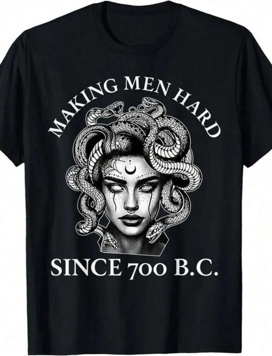 Making Men Hard Since 700 BC Funny Medusa Shirt, Greek Mythology Hoodie For Women Men, Bold Ancient History Humor Sweatshirt - 黑色 - 查看 1