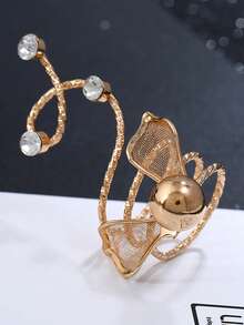 1 pieza Anillo de primavera con flor de perla exagerada y de moda - Amarillo Oro - Ver 5