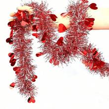 2条/200米红色心形花环藤蔓，适用于室内外，可用于DIY花环装饰、花园装饰、餐桌摆饰、婚礼、情人节、派对、悬挂装饰、活动策划等。 - 彩色 - 查看 10