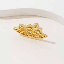 Gold Silver Cartilage Helix Earring Women Geometric Mandala Flower Hidden Helix Piercing Earrings Hypoallergenic Cartilage Piercing Earring Jewelry Women - 金花 - 查看 4