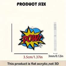 2D扁平卡通风格爆炸吊坠耳环，时尚饰品，派对礼物，节日礼物（送给家人和朋友），时尚宣言，特殊场合，优雅设计，经典轻盈耳环，独特饰品，扁平耳环，朋友礼物，女士时尚 - 彩色 - 查看 4