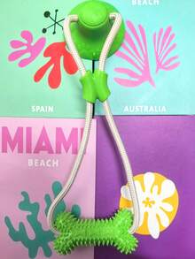 1个全新吸盘式拉绳凹槽骨头宠物玩具，适合狗狗咀嚼、清洁牙齿、消耗能量，互动性强，增进感情。 - 彩色 - 查看 14