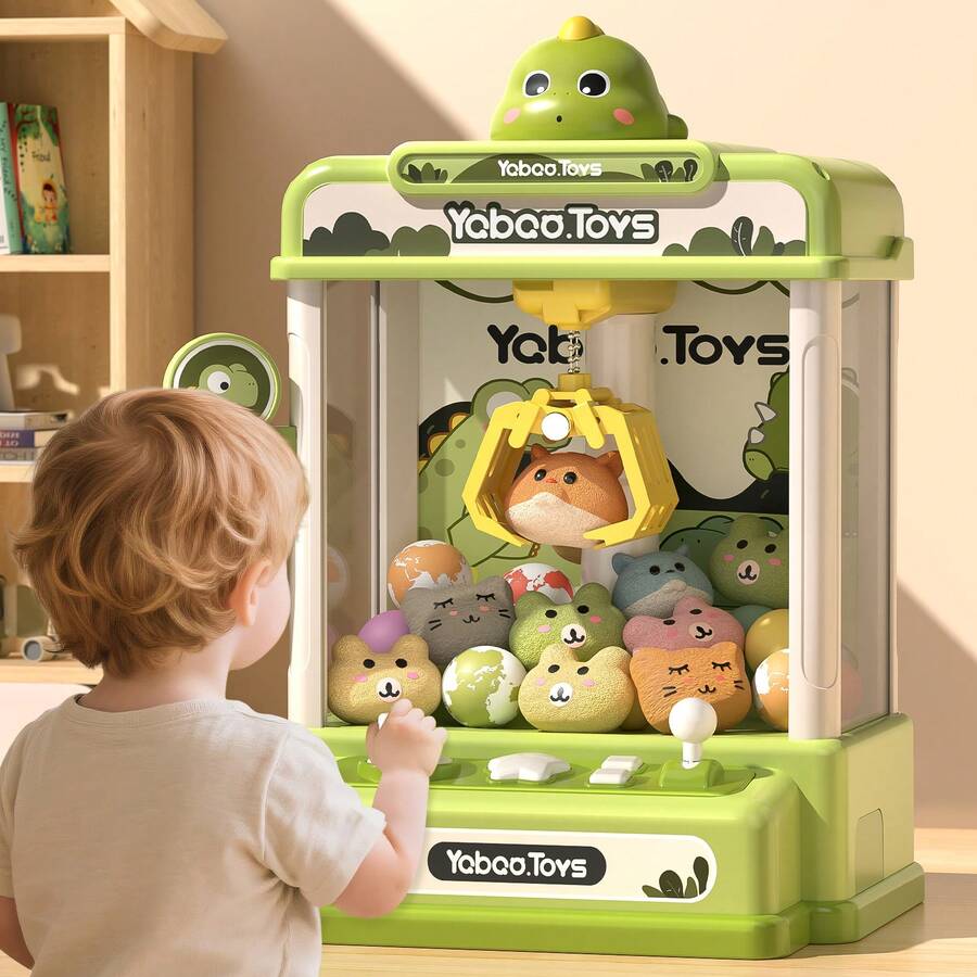 NewBandMo Dinosaur Claw Machine For Kids Boys,Candy Dispenser Arcade Claw Machine With Music,Mini Crane Prize Claw Machine,Birthday Gifts Toys Age 3+,Toys For Boys Girls,Christmas Birthday Party Gift - 綠色 - 查看 1