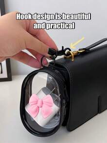 Bolsa organizadora de cabos em PVC (2 unidades) com gancho, transparente, compacta, ideal para guardar fones de ouvido e carregadores. Bolsa portátil para cabos, resistente a impactos, com zíper, multifuncional e resistente à pressão, perfeita para guardar mini pen drives. Ideal para uso externo, com design exclusivo e visual atraente. - Multicolorido - Ver 4