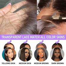 ZHENDEFA 360 Degree Full Lace Front Wig With Drawstring, Smooth Wavy Chocolate Brown Hair, 200 Density - S4 - View 8