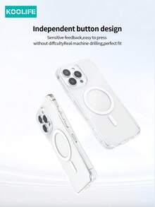 KOOLIFE 1个透明磁吸手机壳，TPU+PC材质，支持MagSafe无线充电，四角防摔防震，兼容 17/17 Pro/17 Pro Max、16/16 Pro/16 Pro Max/16 Plus、15/15 Pro/15 Pro Max/15 Plus、12/12 Pro/12 Pro Max、13/13 Pro/13 Pro Max、14/14 Plus/14 Pro/14 Pro Max。 - 無色 - 查看 9