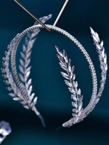 1pc Rhinestone Headband, Handmade Bride Wedding Hair Accessory Elegant Royal Valentine's Day Accessories - Silver - View 7