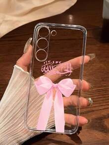 1个粉色蝴蝶结软手机壳，兼容华为荣耀、红米、摩托罗拉、三星Galaxy A04e/12/A13/A14/A34/A50/A52/A53/A54/S21/S22/S23/S24/S25/S25Ultra/S25FE/S26/S26 Plus/S26 Ultra/S26 Edge、6A/7A/8A、12T/13T/15T/15T Pro - 無色 - 查看 2