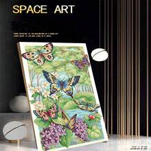 SNA 2026 New Style Cross Stitch Embroidery Kit Butterfly Flower Bushes Cross-Stitch Full Printed Embroidery Sets Diy Handicraft Needlework Diy Kit Crafts Embroidered Embroidery Kit Cross Stitch Kits Crochet Kit Punch Needle Kit Sewing Accessories Sewing Kit Embroidery Thread Craft Kit Stitch Stuff Sewing Patterns Crochet Craft Supplies Embroidery Kit Beginners Sewing Pattern - Need to Embroider By Yourself, No Frame - View 3