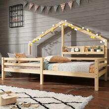 Kids Bed Frames, Headboards & Footboards - Natural + Pine + 90cm*200cm - View 1