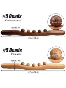 1pc Beechwood Massage Stick, Full Body Massage Rod, Scraping Stick For Meridian Massage, Abdominal Massage, Relaxation Tool - Multicolor - View 4