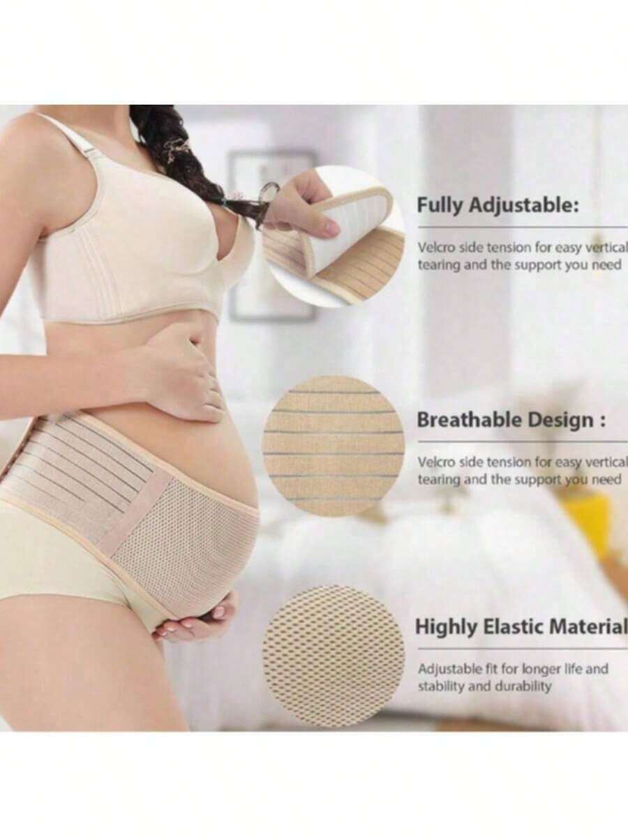 Comfortable Maternity Belly Support Band - Adjustable Breathable Mesh Pregnancy Belly Belt, Pain Relief Brace For Back Pelvis Tummy Hip (2nd/3rd Trimesters & Postnatal), Invisible Under Clothes Pregnancy Daily Must-Haves - Maternity Belly Support Band - 查看 1