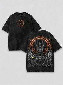 Retro Vintage Menswear Gift Movie Fans Top Apparel Classic Cotton Designer Shirts, Graphic Tees, Men Gifts, ,Graphic Streetwear T-Shirt Fabric Seamless - 黑色 - 查看 1